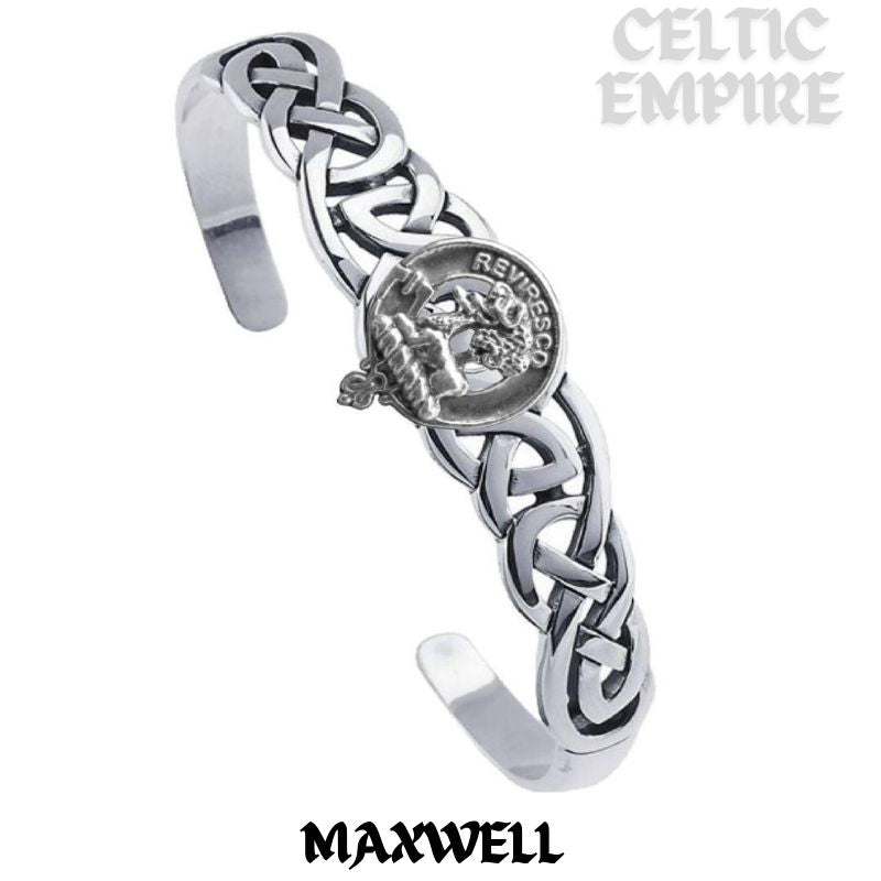 Maxwell Family Clan Crest Celtic Cuff Bracelet