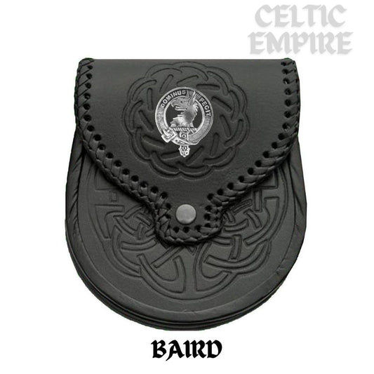 Baird Scottish Family Clan Badge Sporran, Leather