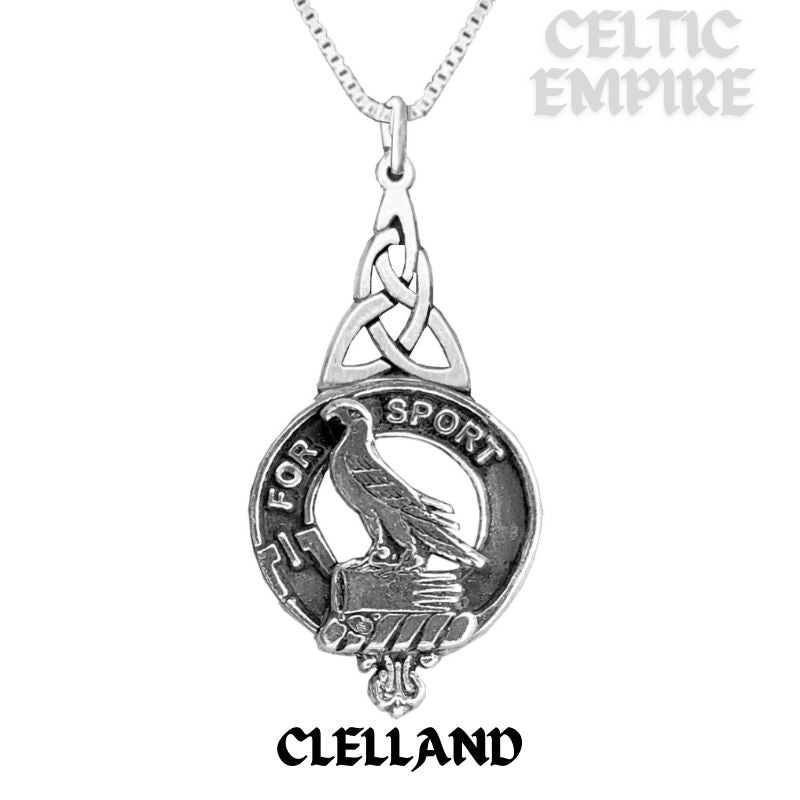 Clelland Family Clan Crest Interlace Drop Pendant