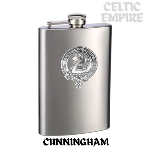 Cunningham Family Clan Crest Scottish Badge Stainless Steel Flask 8oz