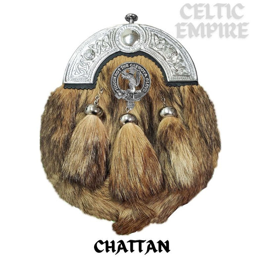 Chattan Scottish Family Clan Crest Badge Dress Fur Sporran
