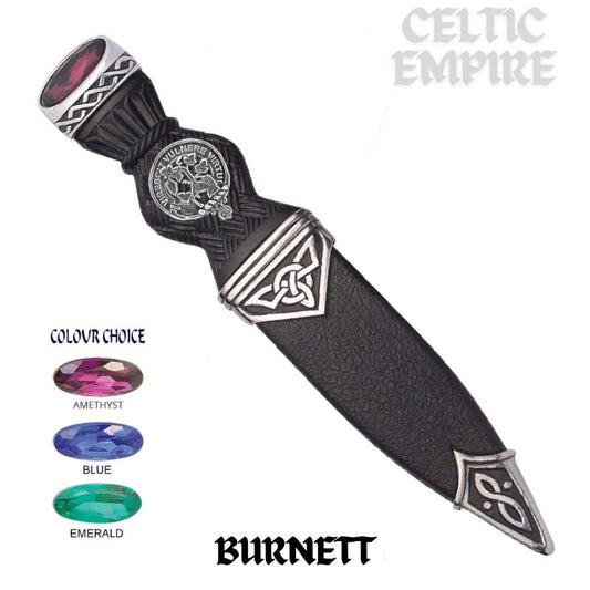 Burnett Interlace Family Clan Crest Sgian Dubh, Scottish Knife