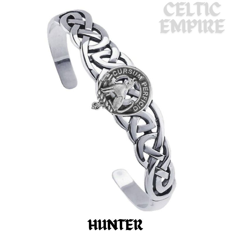 Hunter Family Clan Crest Celtic Cuff Bracelet
