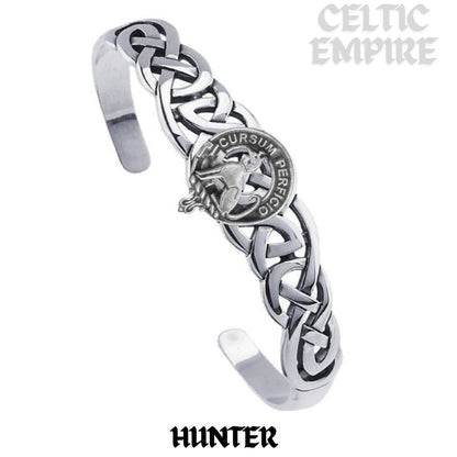 Hunter Family Clan Crest Celtic Cuff Bracelet