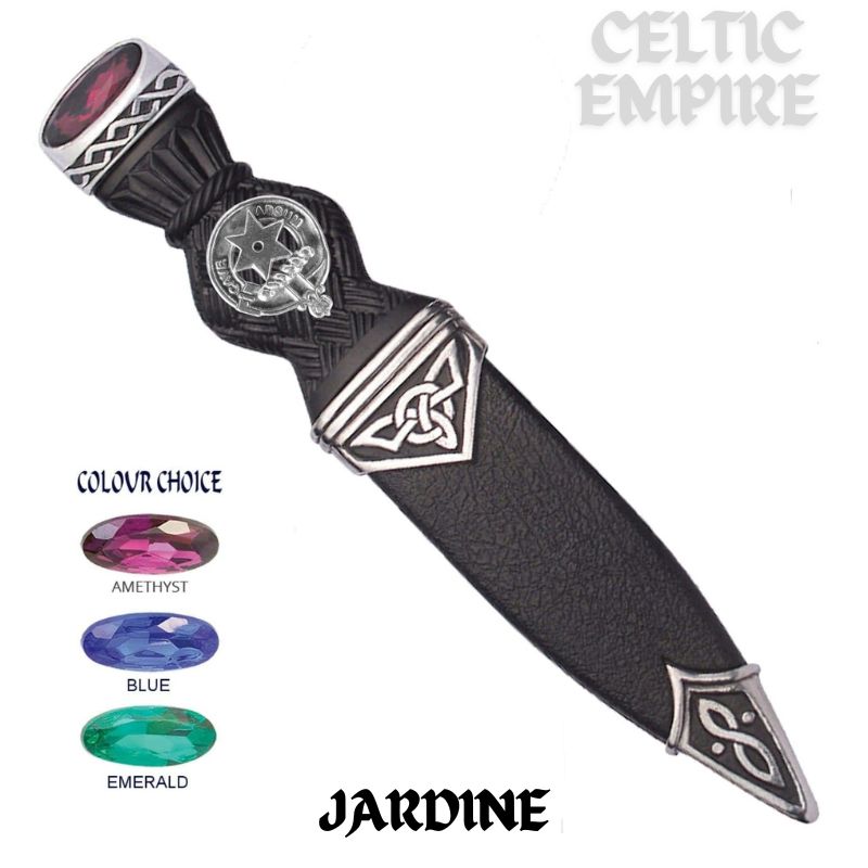 Jardine Interlace Family Clan Crest Sgian Dubh, Scottish Knife