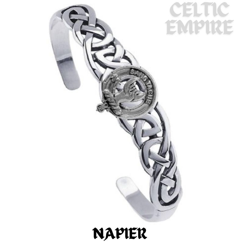 Napier Family Clan Crest Celtic Cuff Bracelet