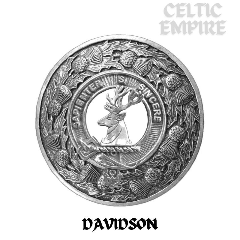 Davidson Family Clan Badge Scottish Plaid Brooch