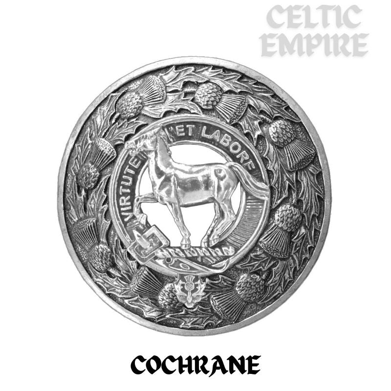 Cochrane Family Clan Badge Scottish Plaid Brooch