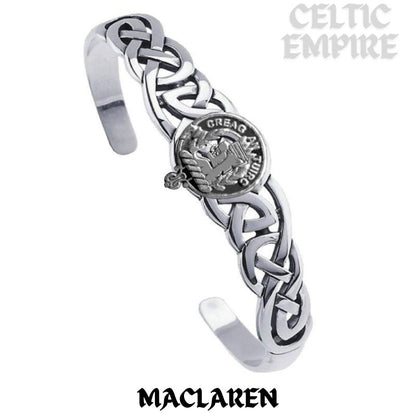 MacLaren Family Clan Crest Celtic Cuff Bracelet