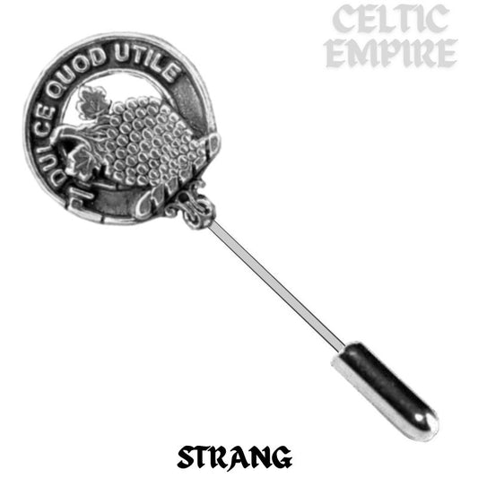 Strang Family Clan Crest Stick or Cravat pin, Sterling Silver