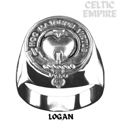 Logan Scottish Family Clan Crest Ring Sterling Silver and Karat Gold
