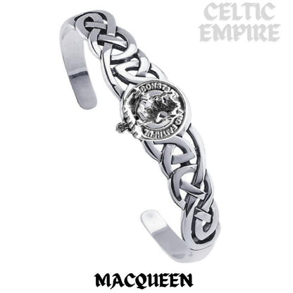 MacQueen Family Clan Crest Celtic Cuff Bracelet
