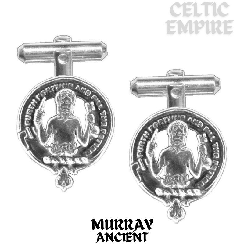 Murray (Ancient) Family Clan Crest Scottish Cufflinks; Pewter, Sterling Silver and Karat Gold