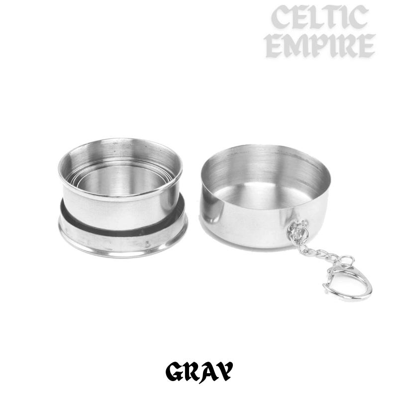 Gray Scottish Family Clan Crest Folding Cup Key Chain