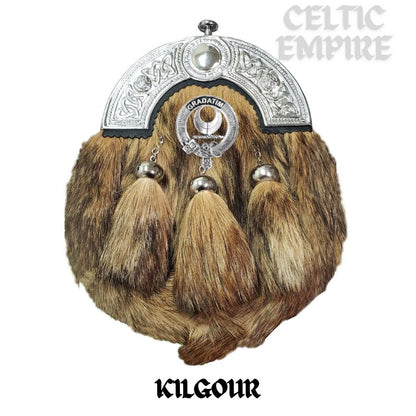 Kilgour Scottish Family Clan Crest Badge Dress Fur Sporran