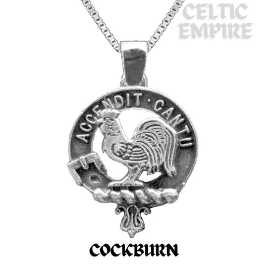 Cockburn Large 1" Scottish Family Clan Crest Pendant - Sterling Silver