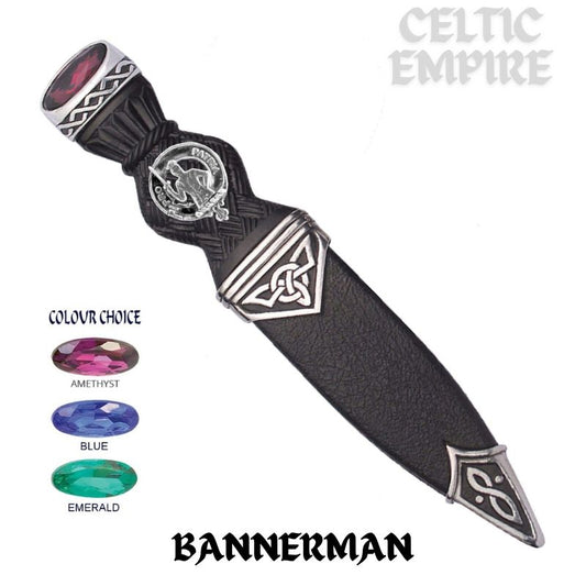 Bannerman Interlace Family Clan Crest Sgian Dubh, Scottish Knife
