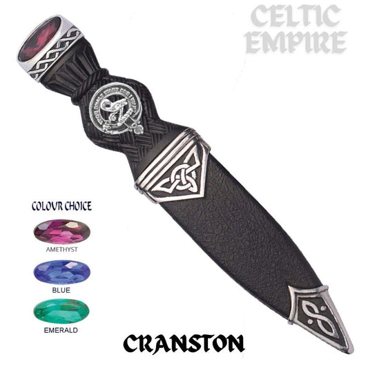 Cranston Interlace Family Clan Crest Sgian Dubh, Scottish Knife