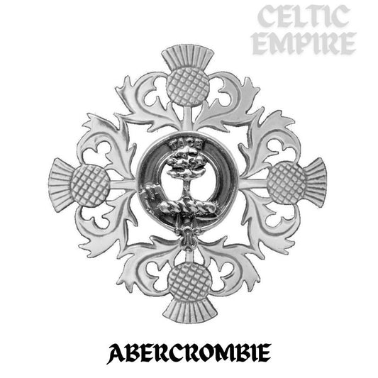 Abercrombie Family Clan Crest Scottish Four Thistle Brooch