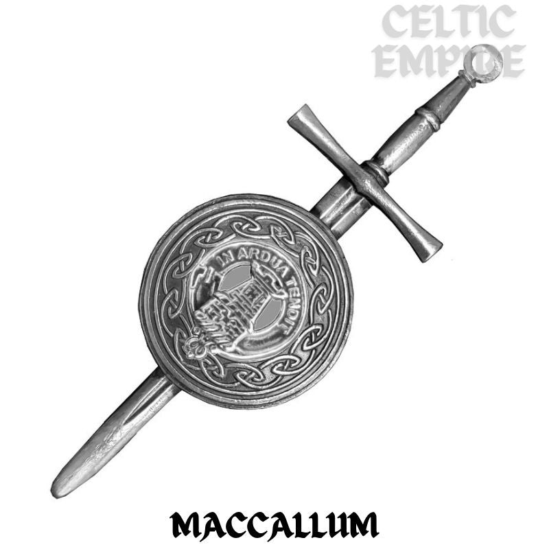 MacCallum Scottish Family Clan Dirk Shield Kilt Pin