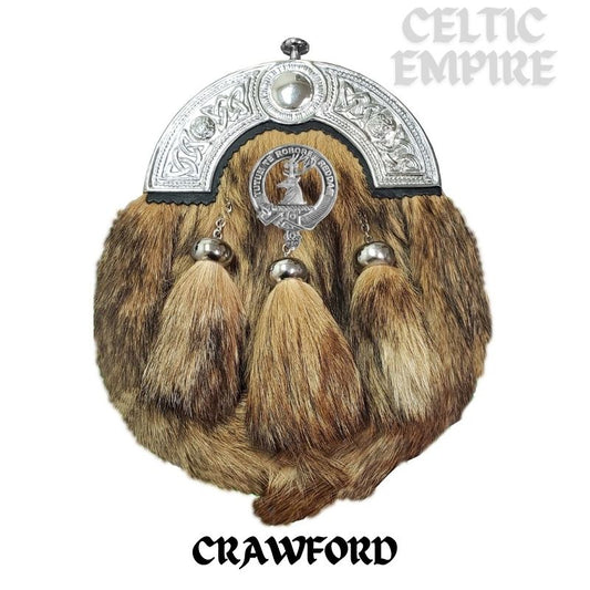 Crawford Scottish Family Clan Crest Badge Dress Fur Sporran