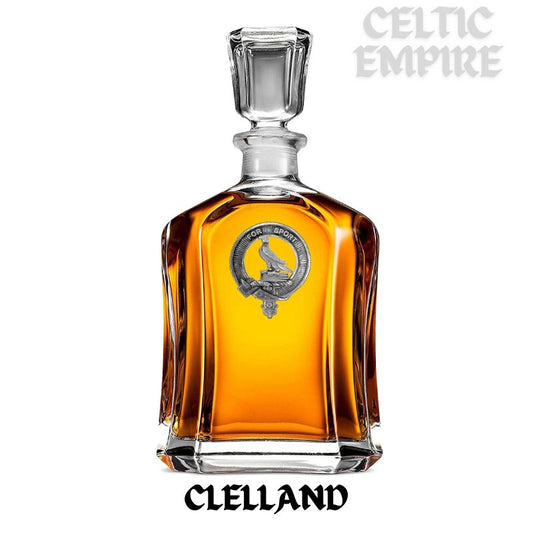 Clelland Family Clan Crest Badge Whiskey Decanter