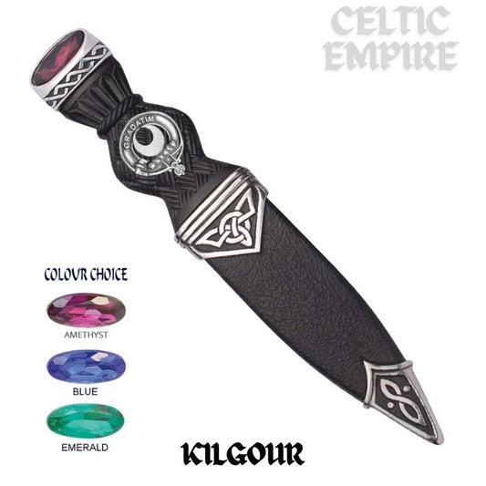 Kilgour Interlace Family Clan Crest Sgian Dubh, Scottish Knife
