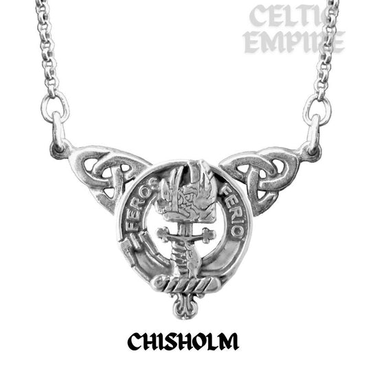 Chisholm Family Clan Crest Double Drop Pendant
