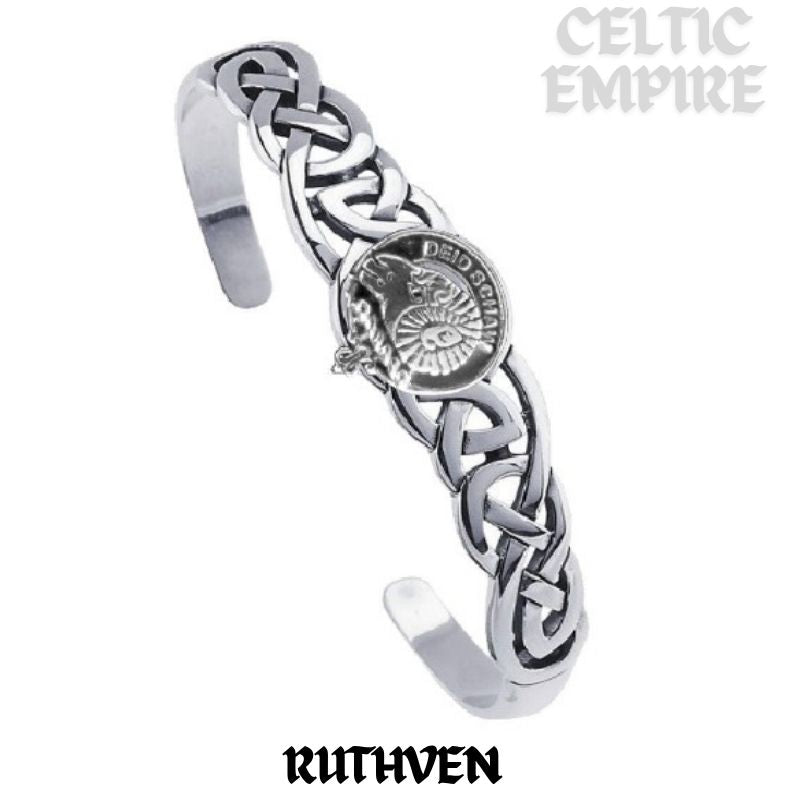 Ruthven Family Clan Crest Celtic Cuff Bracelet
