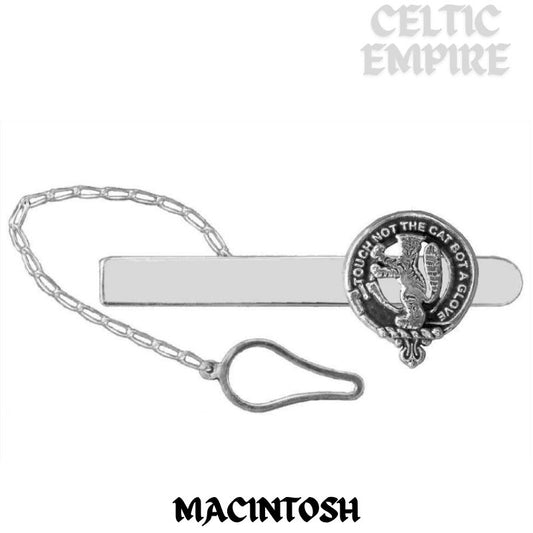 MacIntosh Family Clan Crest Scottish Button Loop Tie Bar Sterling silver