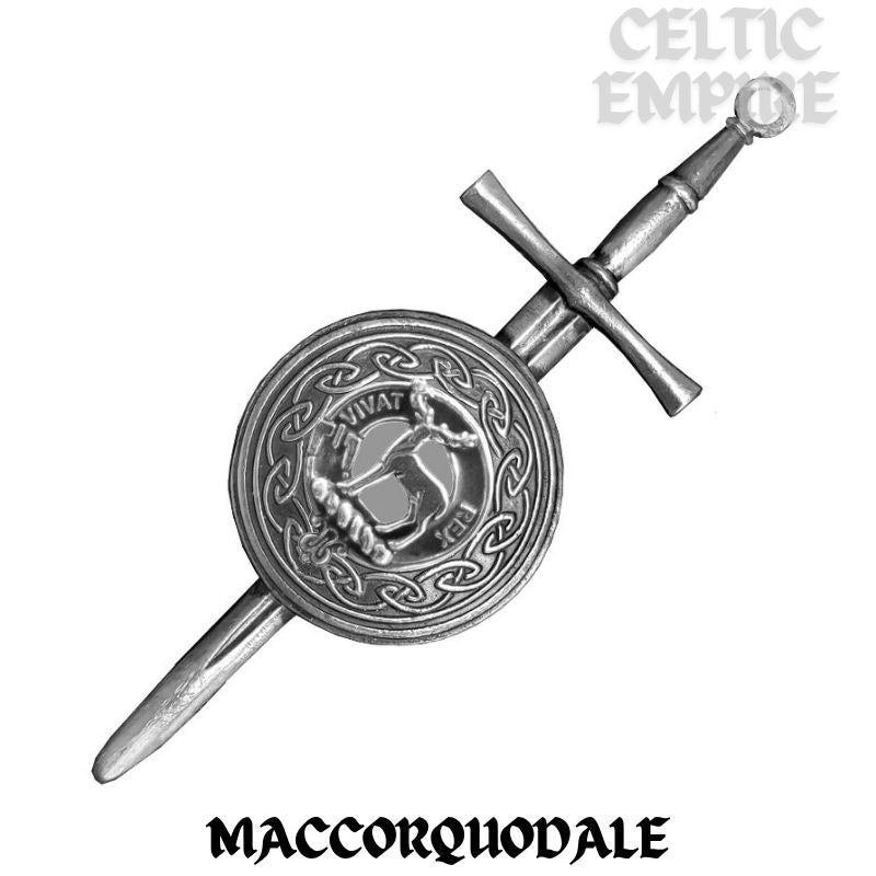 MacCorquodale Scottish Family Clan Dirk Shield Kilt Pin