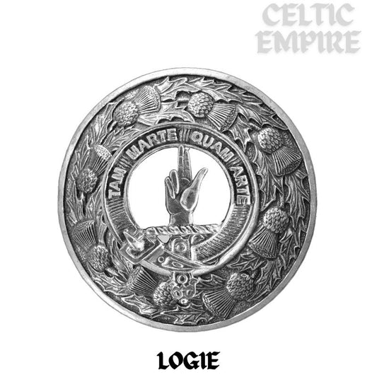 Logie Family Clan Badge Scottish Plaid Brooch
