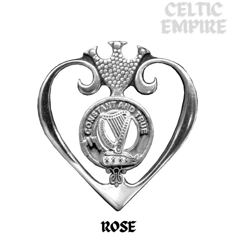 Rose Family Clan Crest Luckenbooth Brooch or Pendant