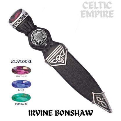 Irvine (Bonshaw) Interlace Family Clan Crest Sgian Dubh, Scottish Knife