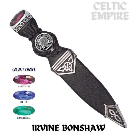 Irvine (Bonshaw) Interlace Family Clan Crest Sgian Dubh, Scottish Knife