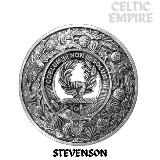 Stevenson Family Clan Badge Scottish Plaid Brooch