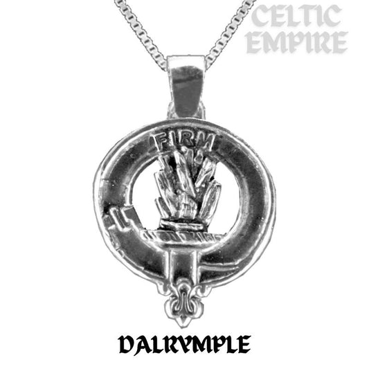 Dalrymple Large 1" Scottish Family Clan Crest Pendant - Sterling Silver