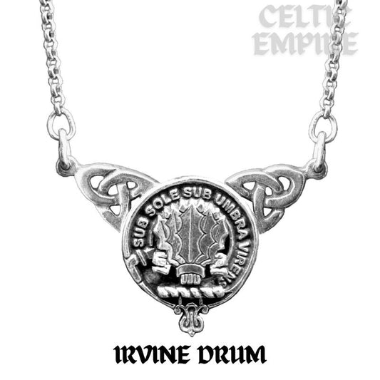 Irvine Drum Family Clan Crest Double Drop Pendant
