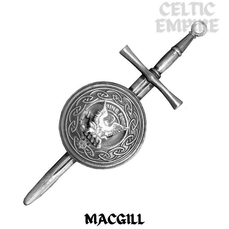 MacGill Scottish Family Clan Dirk Shield Kilt Pin