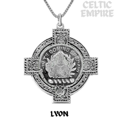 Lyon Family Clan Crest Celtic Cross Pendant Scottish