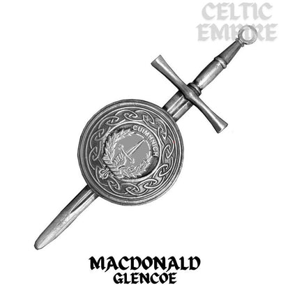 MacDonald (Glencoe) Scottish Family Clan Dirk Shield Kilt Pin