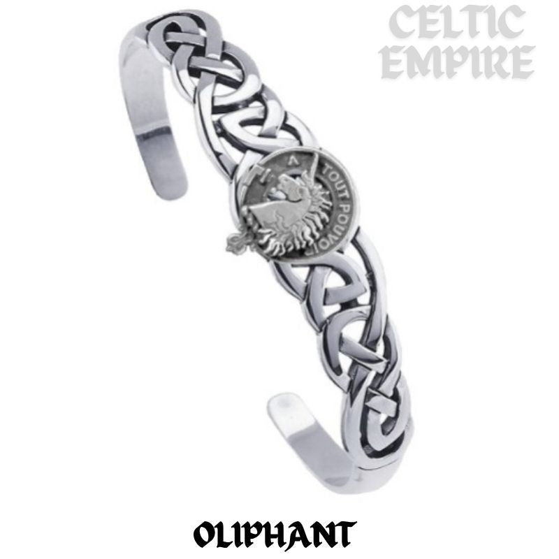 Oliphant Family Clan Crest Celtic Cuff Bracelet