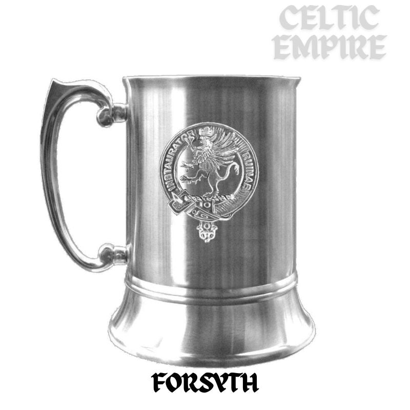 Forsyth Scottish Family Clan Crest Badge Tankard