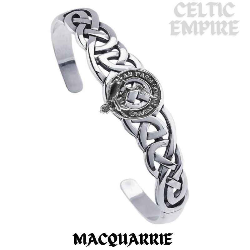 MacQuarrie Family Clan Crest Celtic Cuff Bracelet