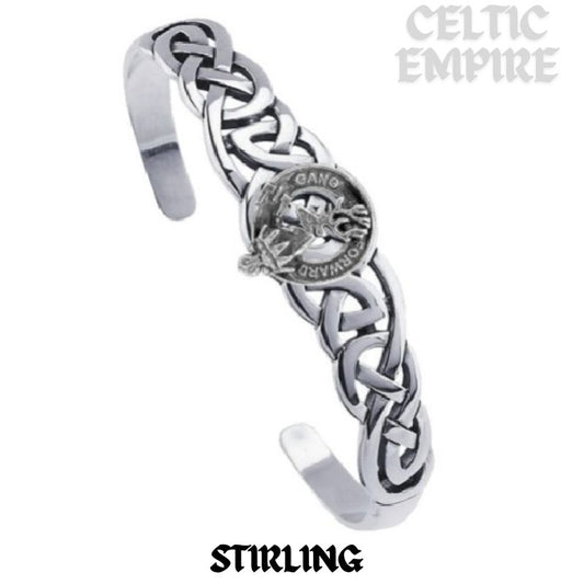 Stirling Family Clan Crest Celtic Cuff Bracelet
