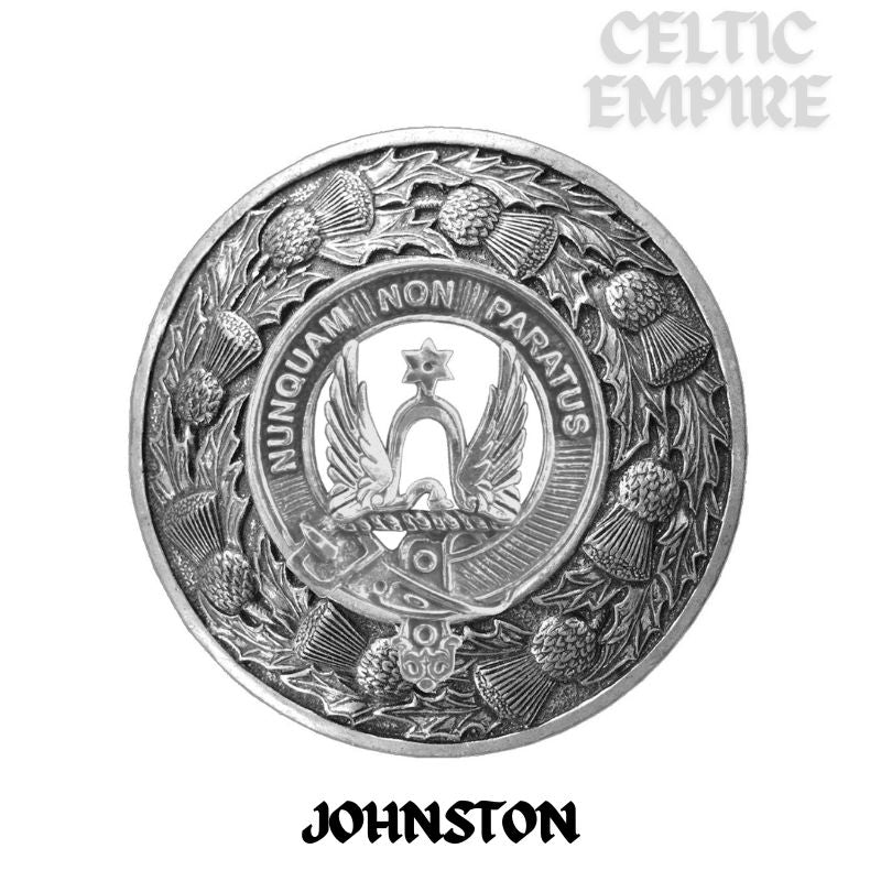 Johnston Family Clan Badge Scottish Plaid Brooch