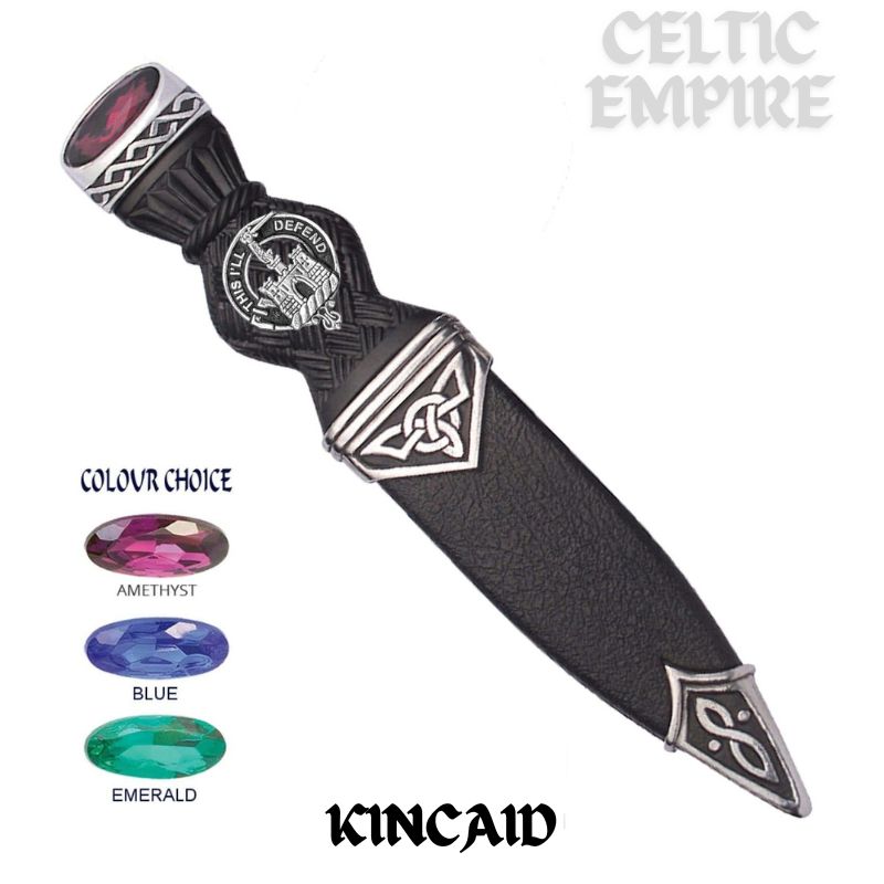 Kincaid Interlace Family Clan Crest Sgian Dubh, Scottish Knife
