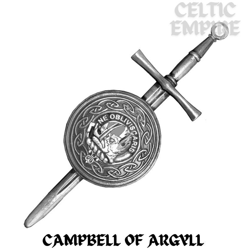 Campbell Argyll Scottish Family Clan Dirk Shield Kilt Pin