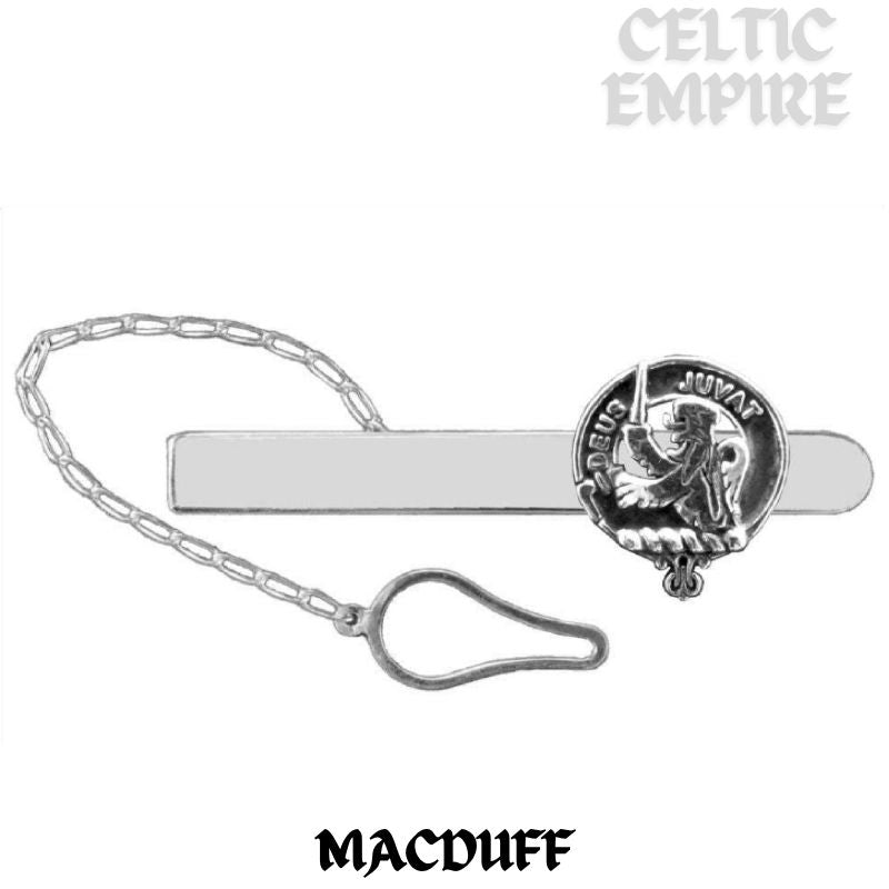 MacDuff Family Clan Crest Scottish Button Loop Tie Bar Sterling silver