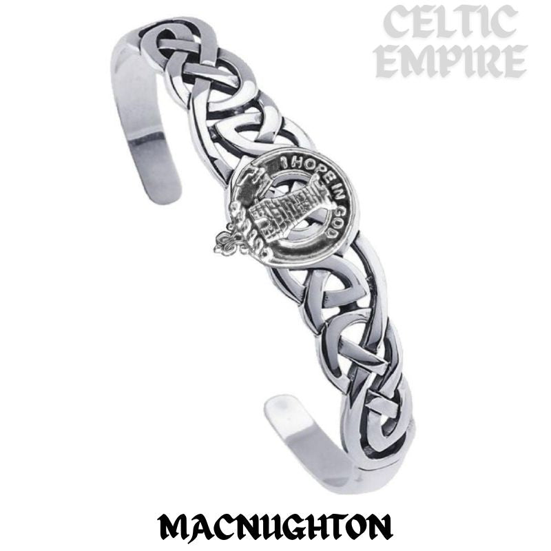 MacNaughton Family Clan Crest Celtic Cuff Bracelet